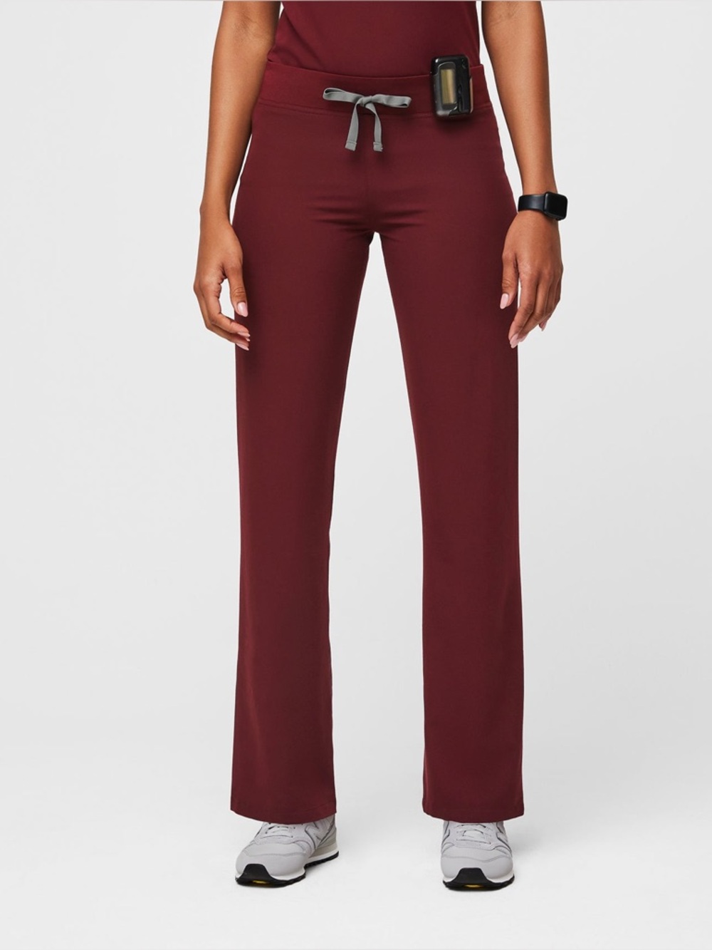 Figs Basic Livingston Scrub Pants Burgundy XS Petite